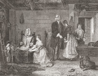The Vicar of Wakefield reconciling his wife to Olivia.