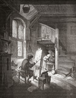 The painter in his workshop.