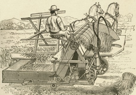 A harvesting machine.