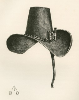 17th century Iron Hat with nose protection.