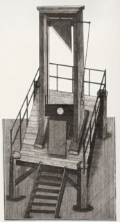 A guillotine from the time of the French Revolution.