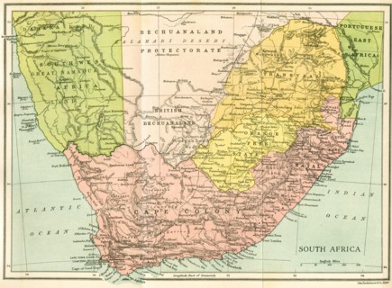 Map Of South Africa Since 1815.