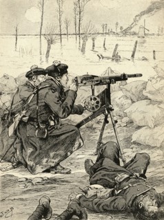 French Machine Gun Team At The Battle Of The Yser.