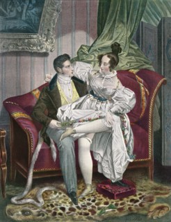 19th century lovers in a drawing room.