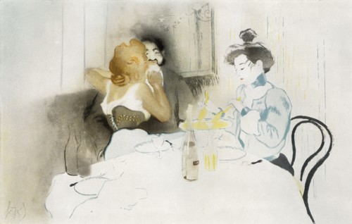 Figures Seated In A Cafe.
