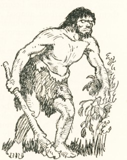 Stone Age man with club.