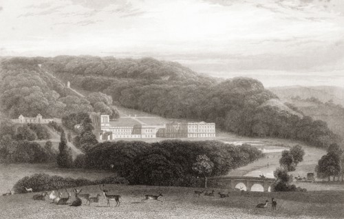 19th century view of Chatsworth House.
