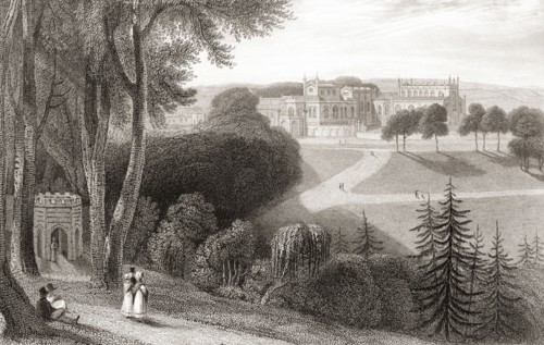 19th century view of Auckland Castle.