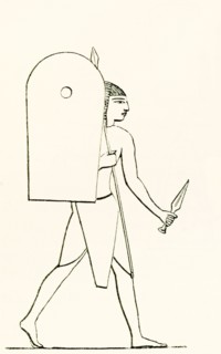 Heavily Armed Ancient Egyptian Soldier.