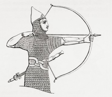 Assyrian archer wearing a cuirass.
