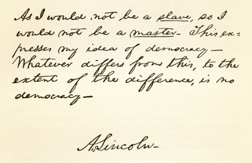 Handwriting And Signature Of Abraham Lincoln.