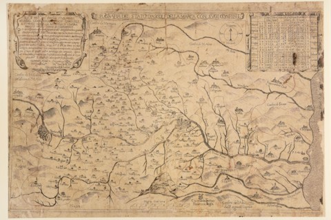 Carte géographique du 17e siècle