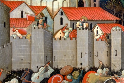 Nicola da Siena, S. Andrea and the battle between Ginesini and Fermani, around 1463