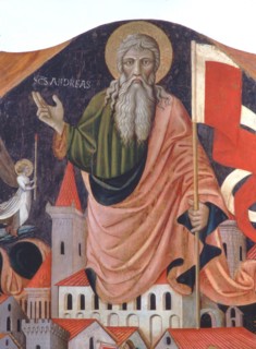 Nicola da Siena, S. Andrea and the battle between Ginesini and Fermani, around 1463