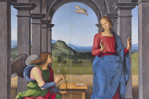 Pietro Vannucci known as Il Perugino, Annunciation, oil on panel, 1488-89
