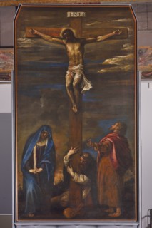 Tiziano Vecellio, Crucifixion of Christ with the Madonna and Saints Dominic and John the Evangelist