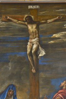 Tiziano Vecellio, Crucifixion of Christ with the Madonna and Saints Dominic and John the Evangelist