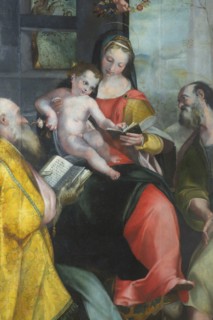 Claudio Ridolfi (attrib.), Madonna and Child with Saints Biagio, Francesco and the donor