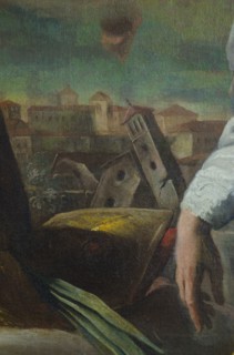 Francesco Silva (attrib.), Saints Louis King of France, Andrea Avellino and Emilio at the foot of the Cross