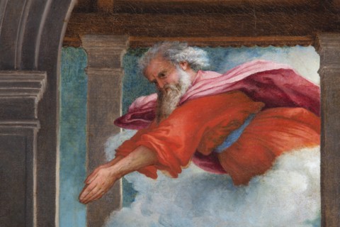 Lorenzo Lotto, Annunciation. Detail with the Eternal