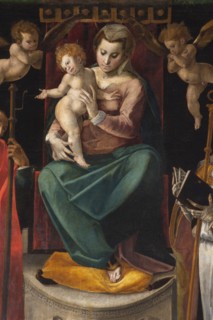 Simone De Magistris, Madonna Enthroned with Child, between Saints Rocco and Martino