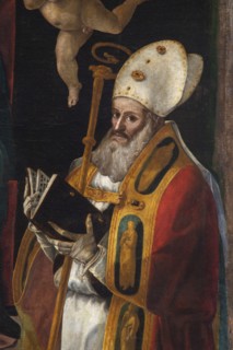 Simone De Magistris, Madonna Enthroned with Child, between Saints Rocco and Martino
