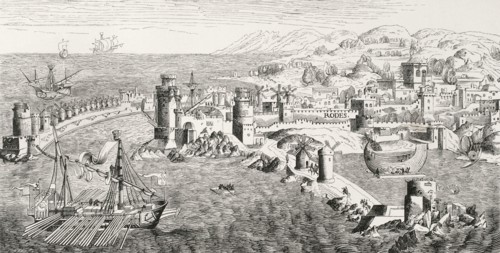 Plan of the Island of Rhodes in the 15th century