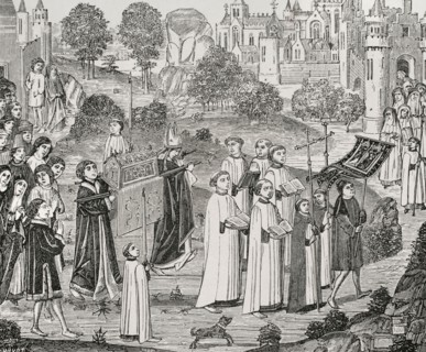 Count Renier bearing the body of Saint Veronica to St