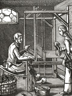 French weaver's workshop in the 16th century
