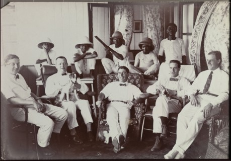Alfred Tamlin relaxing with colleagues