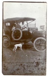Alfred Tamlin driving a car