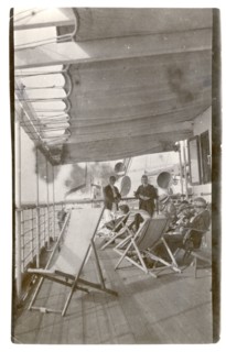 Alfred Tamlin on the deck of a ship