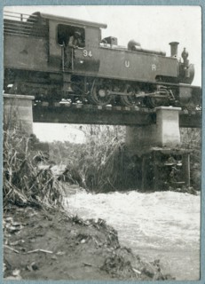 Uganda Railway train on damaged bridge
