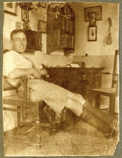 Charles Bungey in his "den"