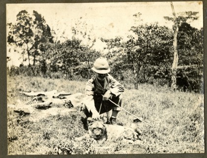 British soldier with a lion cub