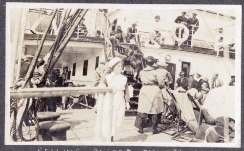 On the deck of the SS Garth Castle