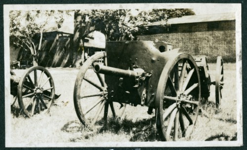 Damaged gun carriage