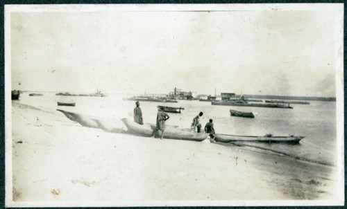 Canoes on the beach at Chinde