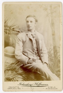 Studio portrait of unidentified European man