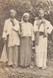 Portrait of three Burmese women