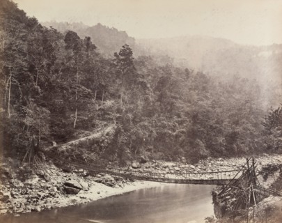 Rope bridge over the Rangeet River