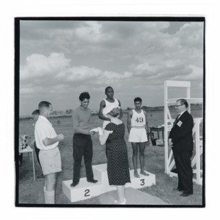 Post Office sports competition medal ceremony