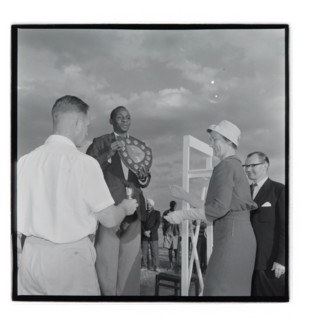 Post Office sports competition medal ceremony