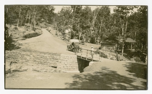 View of road with bridge and car