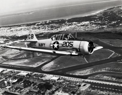 Navy SNJ IN Flight