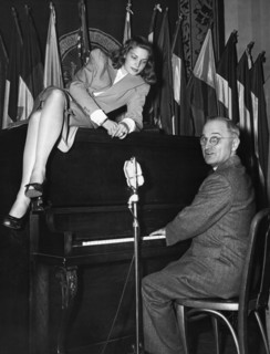 Truman And Bacall Entertain Troops