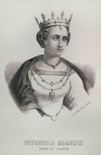 Petronilla (1136-1173). Queen of Aragon (1157-1164). Portrait. Lithography. Cronica General de