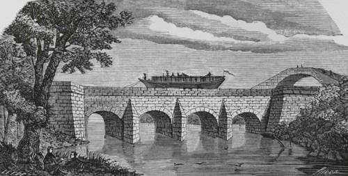 Spain, Aragon, Saragossa province. Imperial Canal on the Jalon River. It was built in the 18th