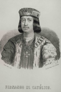 Ferdinand II called The Catholic (1452-1516). King of Aragon and Castile. Portrait. Illustration by