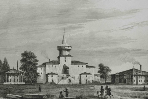 Turkey. Adrianople (today Edirne). The Sultan's Palace at Eski Serai. Engraving by Lemaitre,